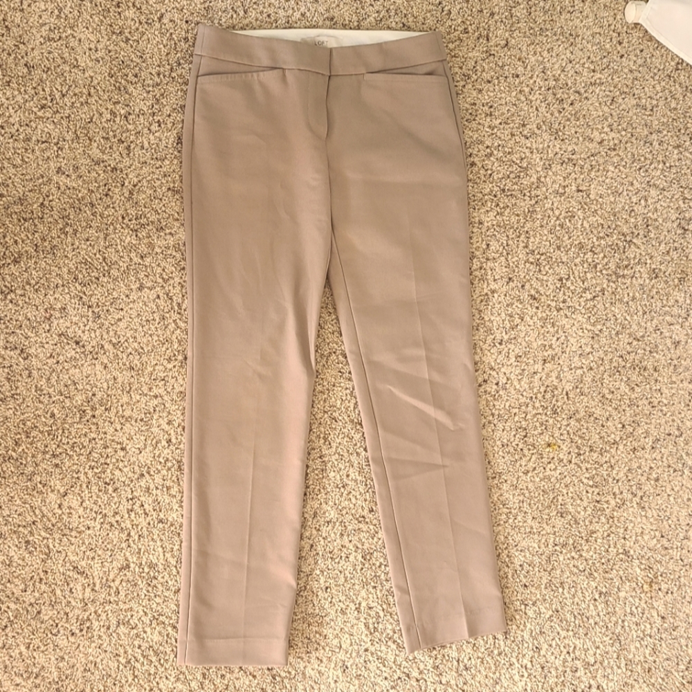 Neutral Beige Women’s Slim Ankle Pants